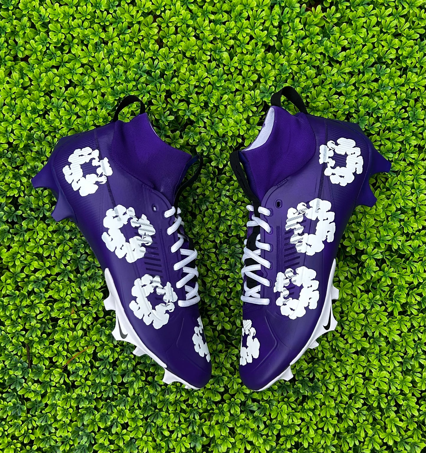 Custom colored Floral Football Cleats