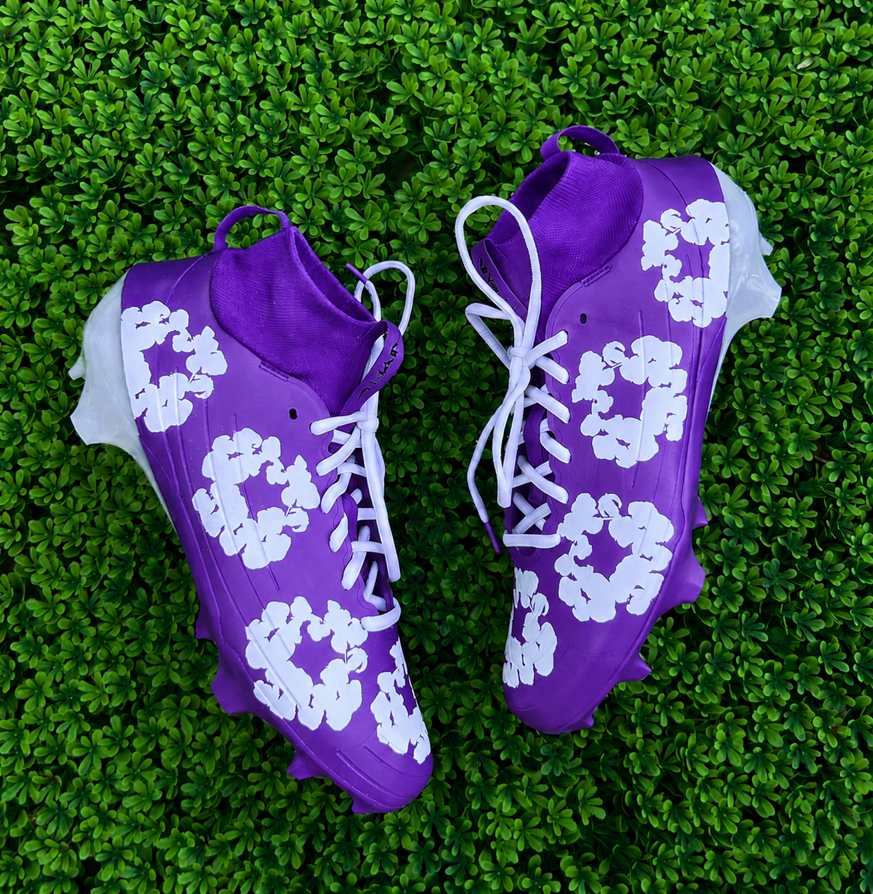 Custom colored Floral Football Cleats