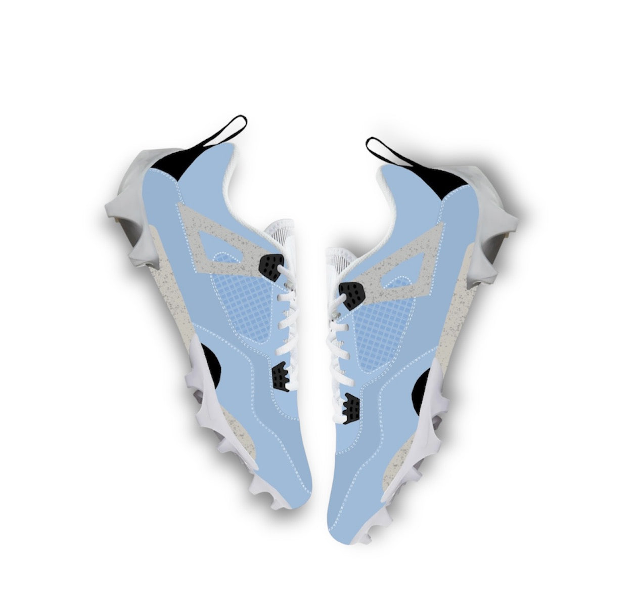 Custom Jordan 4 baby blue sewn Football Cleats