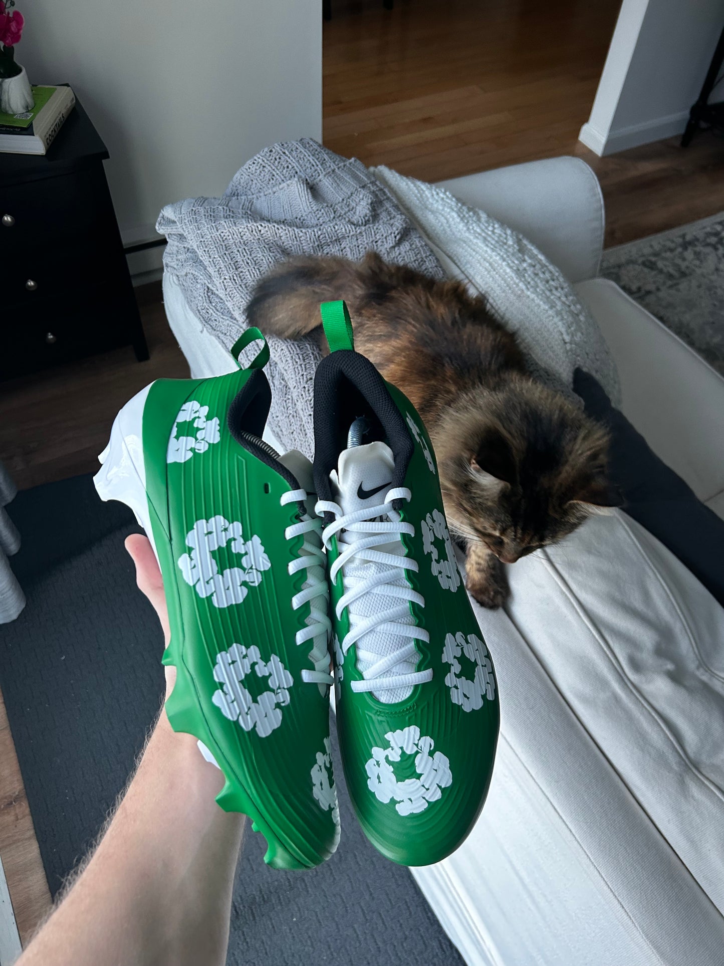 Custom colored Floral Football Cleats