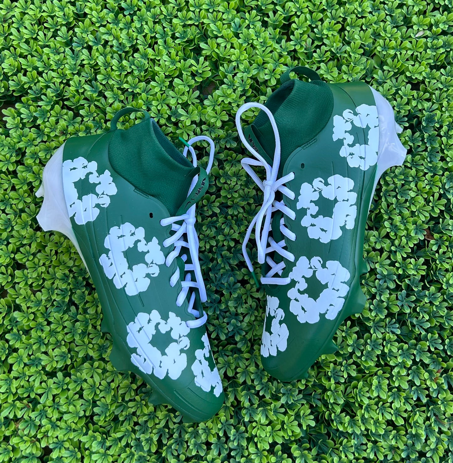 Custom colored Floral Football Cleats