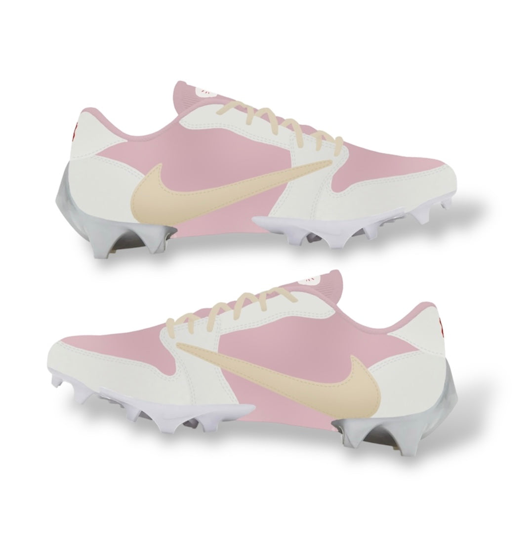 Custom shy pink Sewn Football Cleats