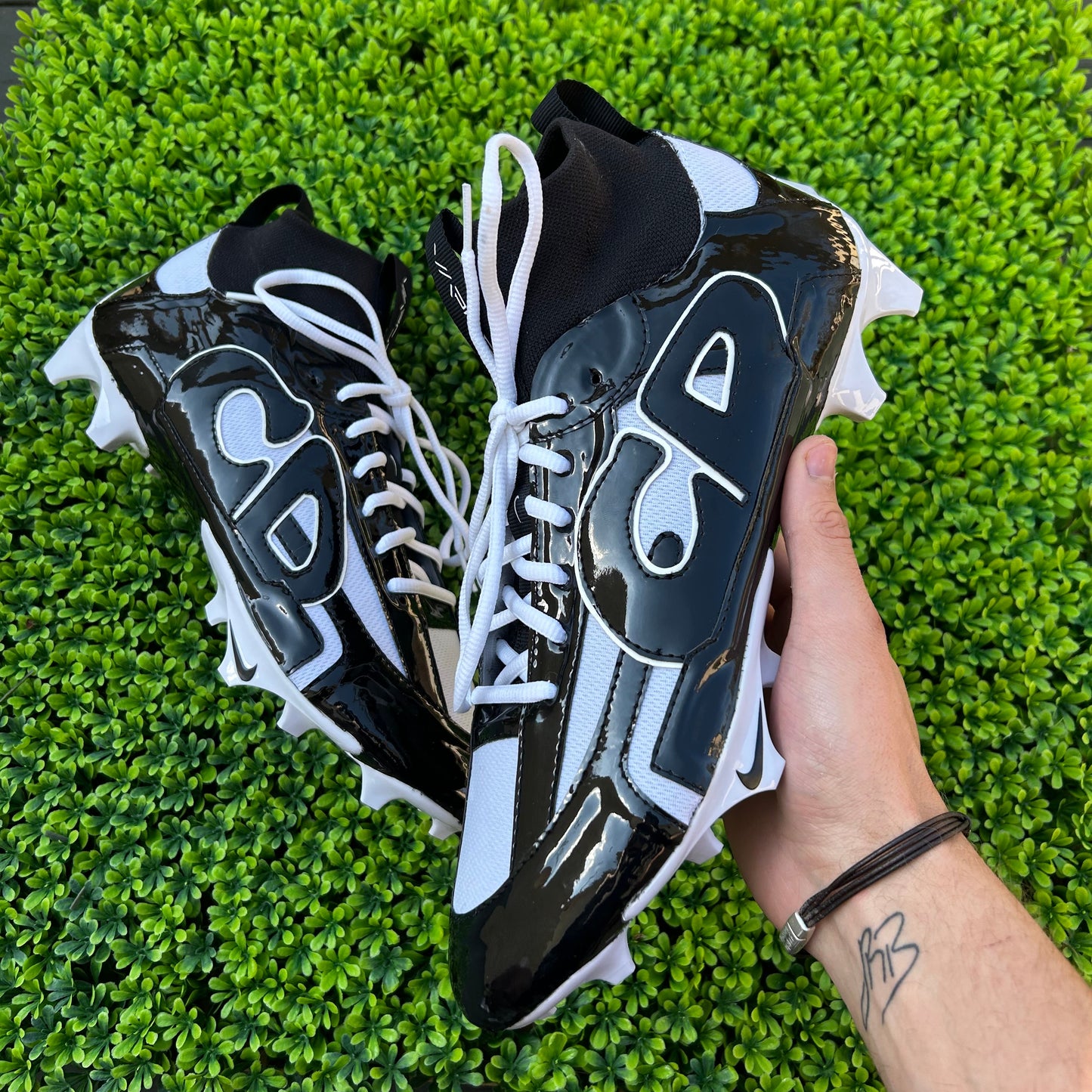 Custom CD Colored Sewn Football Cleats