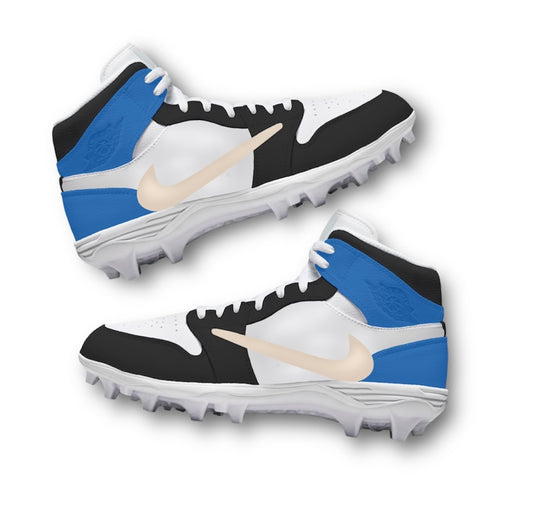 Custom Royal Blue Air Jordan Football Cleats