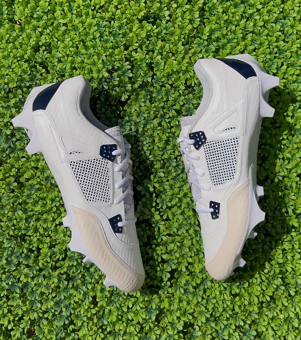 Custom Jordan 4 sewn Football Cleats