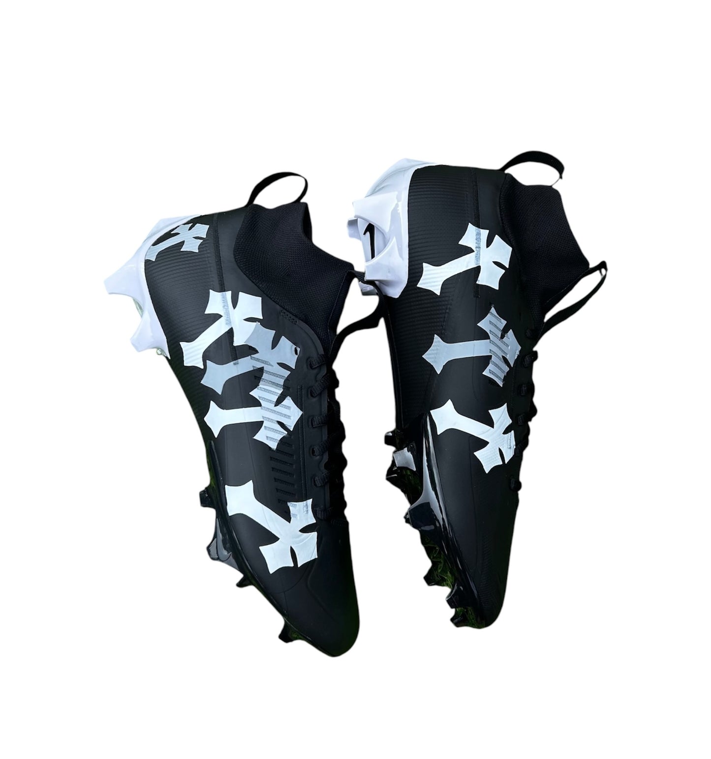 Custom Chrome Heart Football Cleats