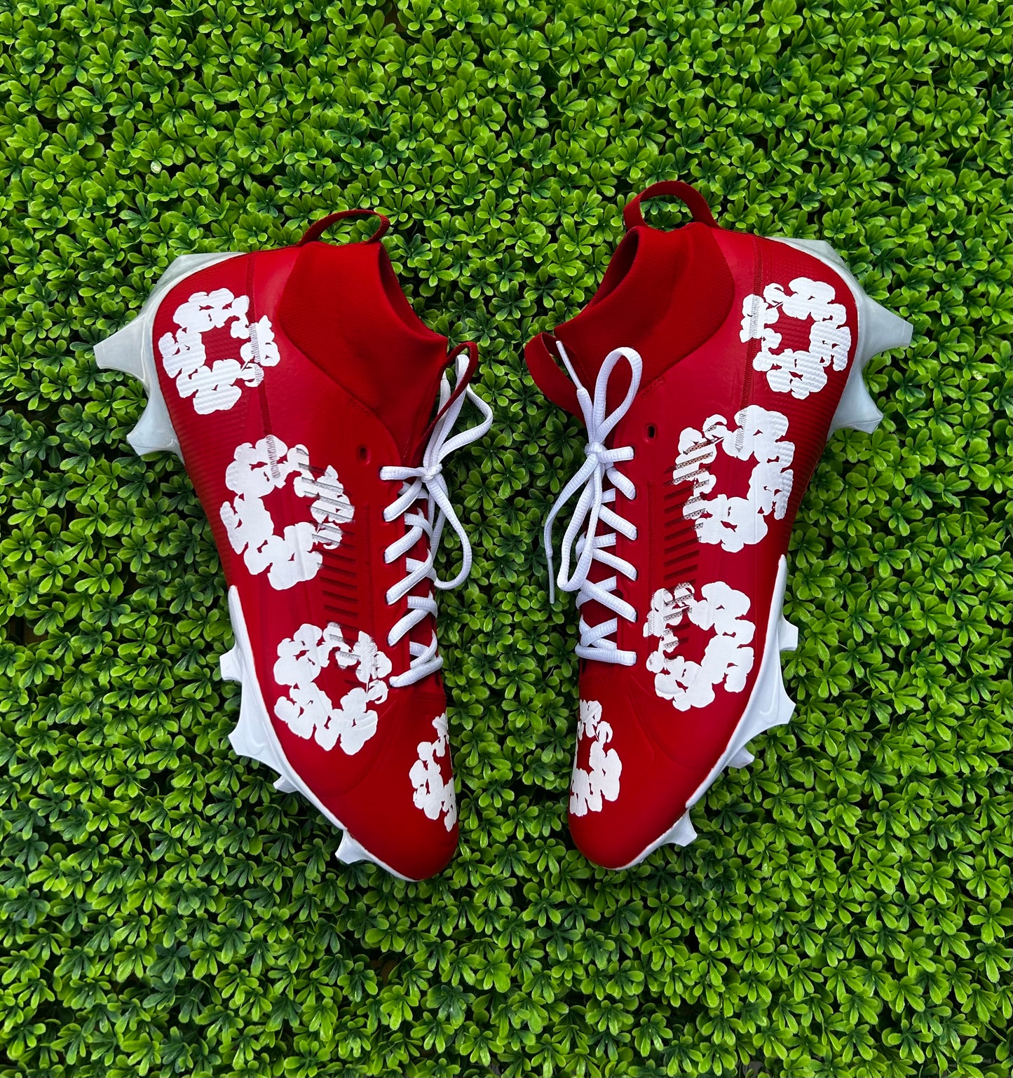 Custom colored Floral Football Cleats