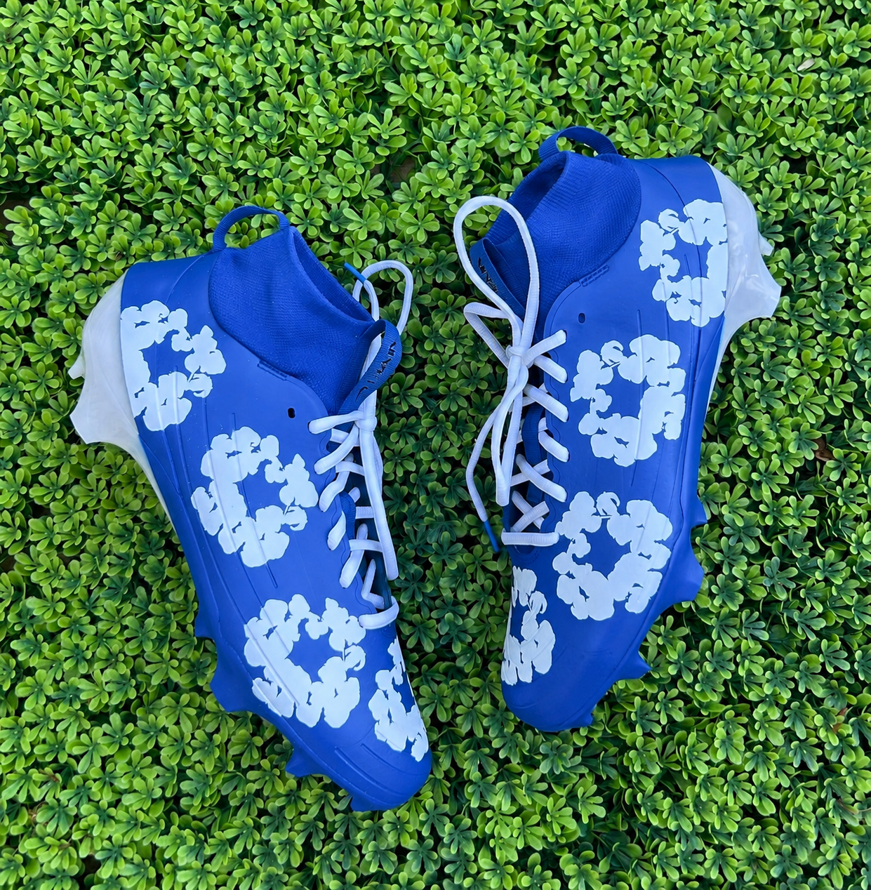 Custom colored Floral Football Cleats