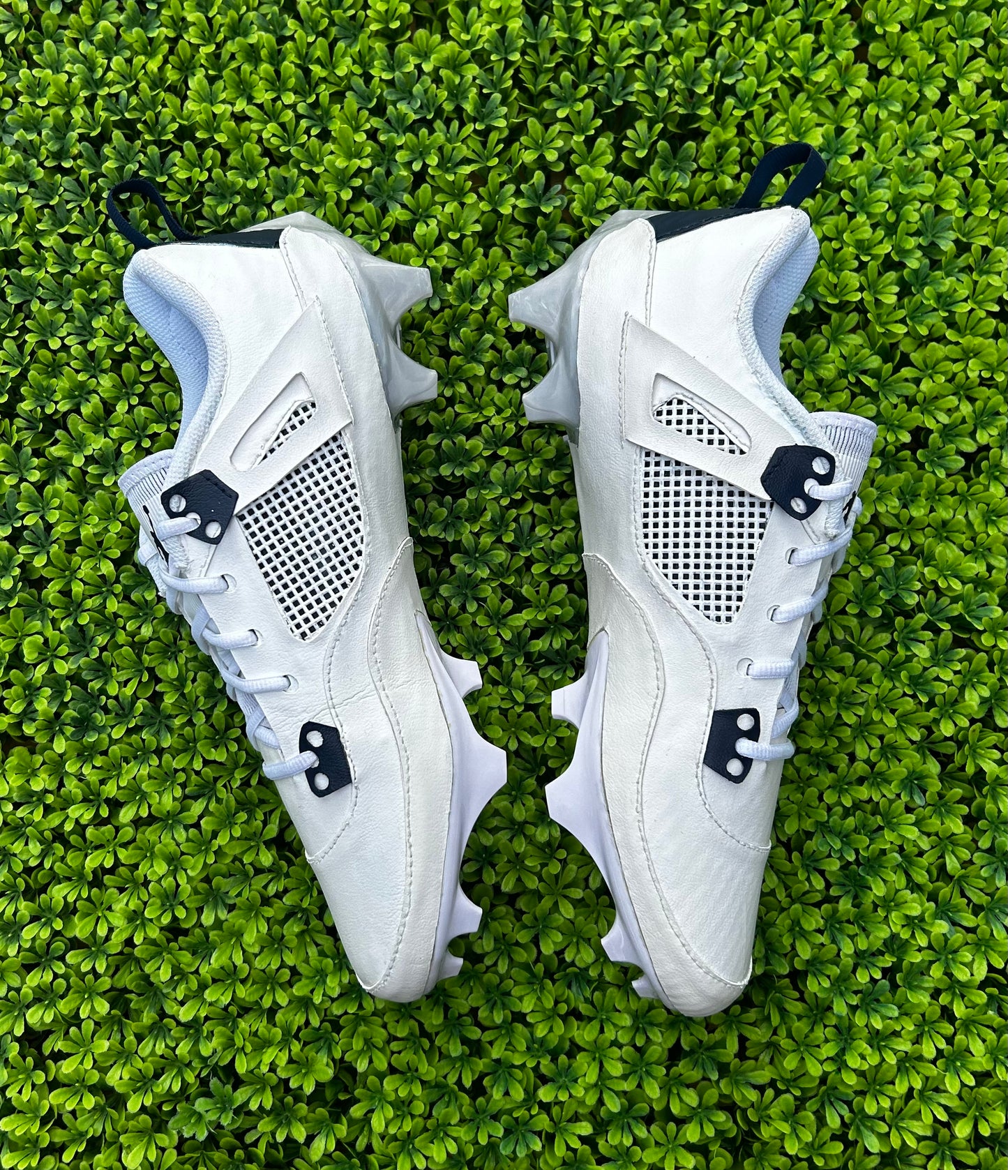 Custom Jordan 4 sewn Football Cleats