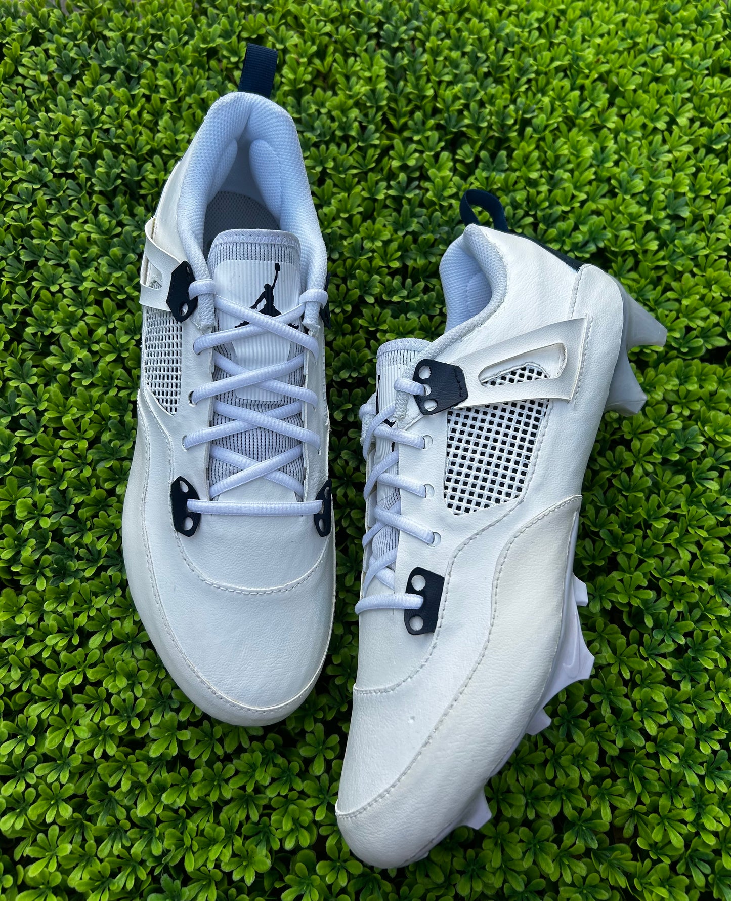 Custom Jordan 4 sewn Football Cleats