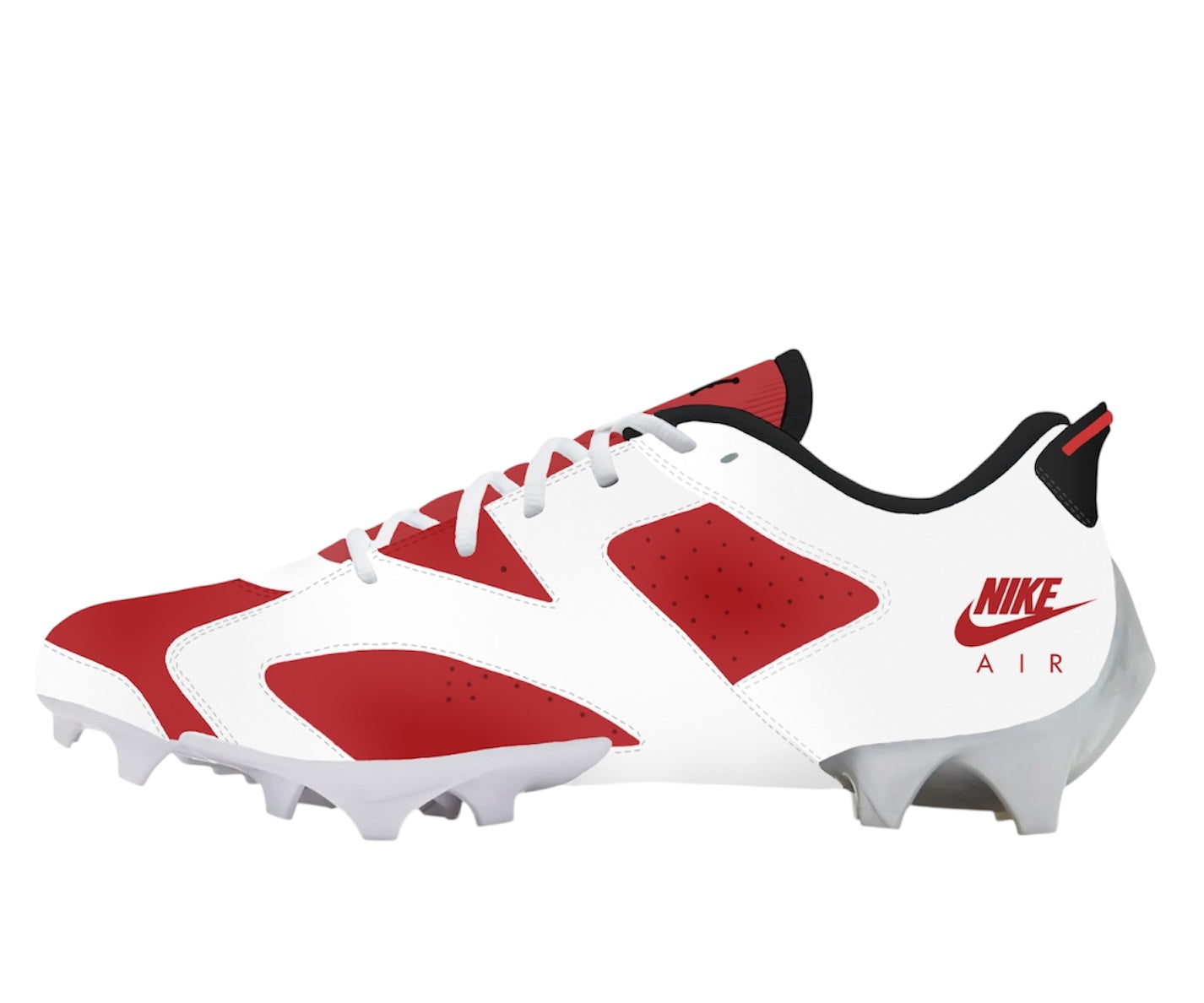 Custom Carmines 6s Sewn Football Cleats