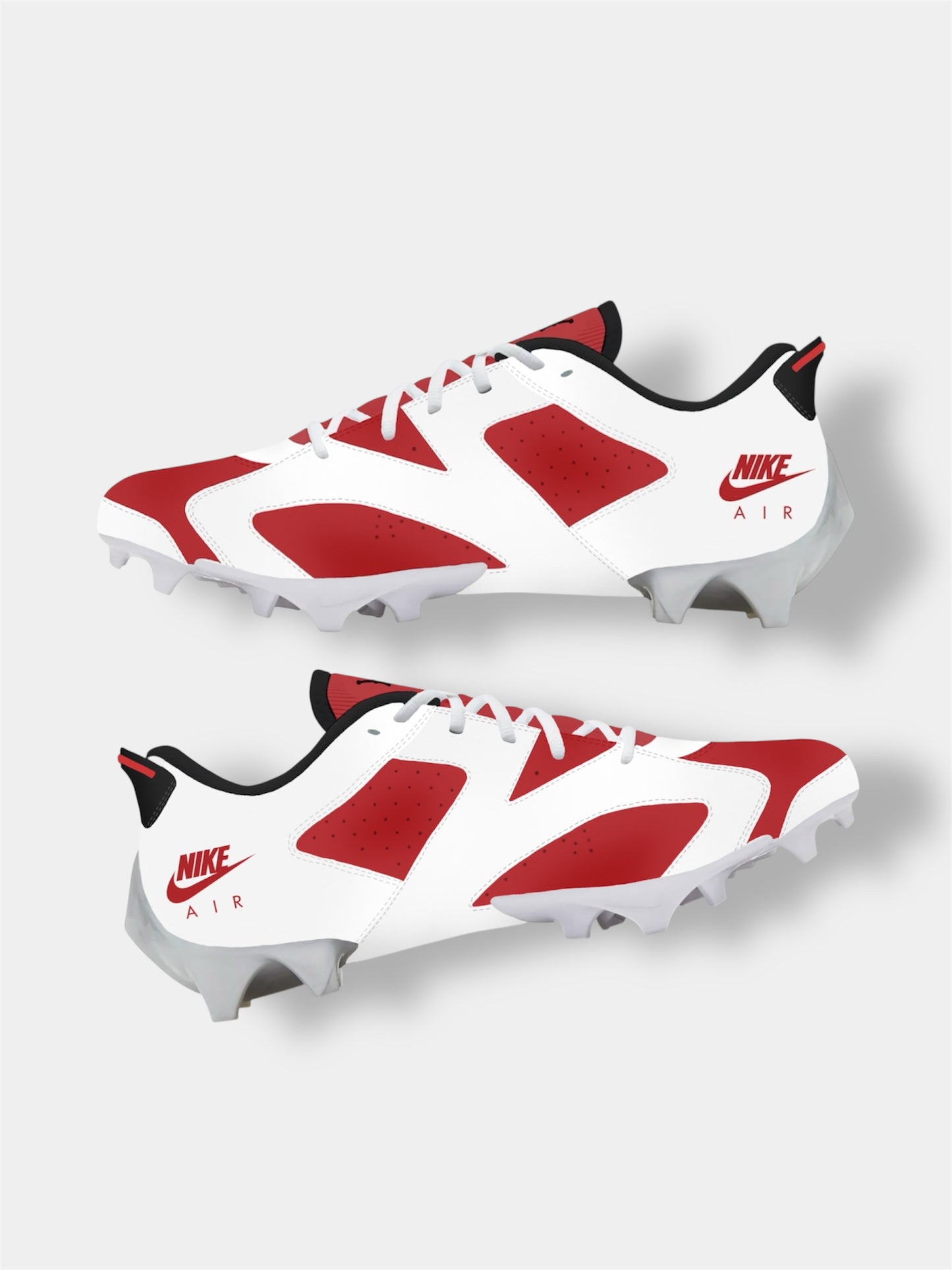 Custom Carmines 6s Sewn Football Cleats